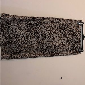 Long Leopard print silk skirt!